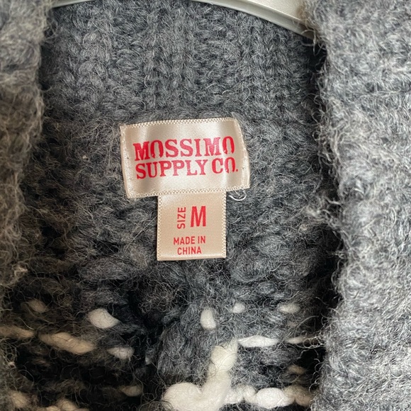 Mossimo Sweater Vest Size M Black Grey Wool Y2K Tribal Western Cozy Layer Boho - Picture 11 of 16